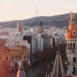 a view of a city with tall buildings