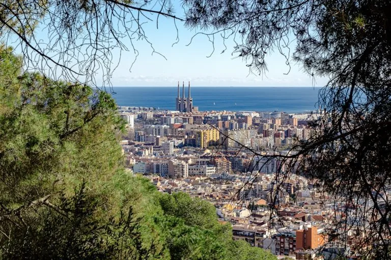 a view of a city from a hill
